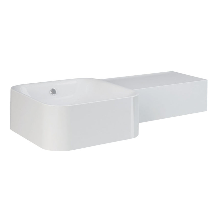 RAK Petit Square Wall Basin, Right Edge, No Tap Hole– Pilbara Bathroom Warehouse Perth and regional Western Australia