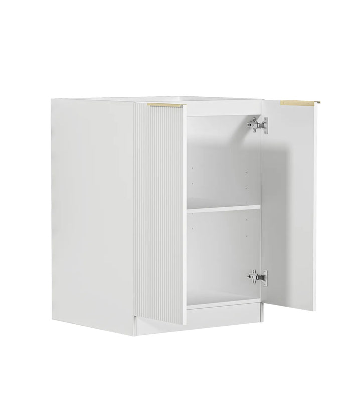 Bondi Laundry 630 Flutted White Base Cabinet