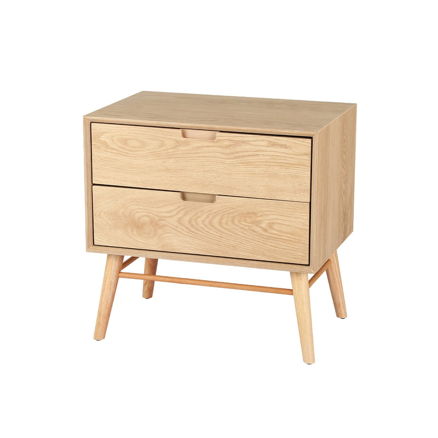 Artiss GINO Bedside Table – Oak Finish with Storage Drawers – Pilbara Bathroom Warehouse Perth and regional Western Australia