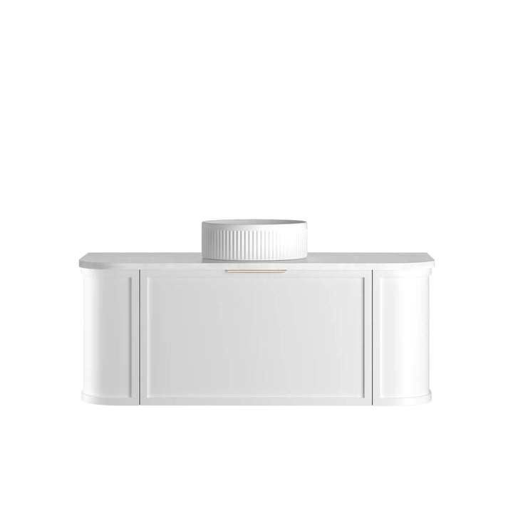 Hampshire 1200mm Satin White Wall Hung Curve Vanity