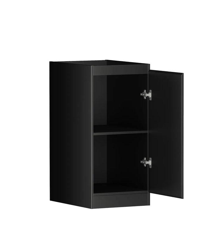 Hampshire Black Base Laundry Cabinet with Stone Top and Sink 1060X600X900