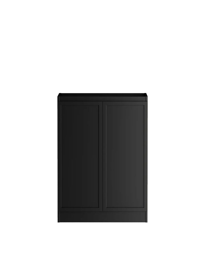 Hampshire Black Base Laundry Cabinet with Stone Top and Sink 1300x600x900