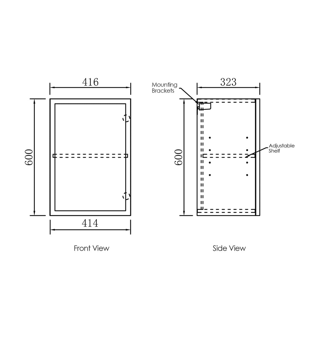 Hampshire Black Wall Cabinet 415mm