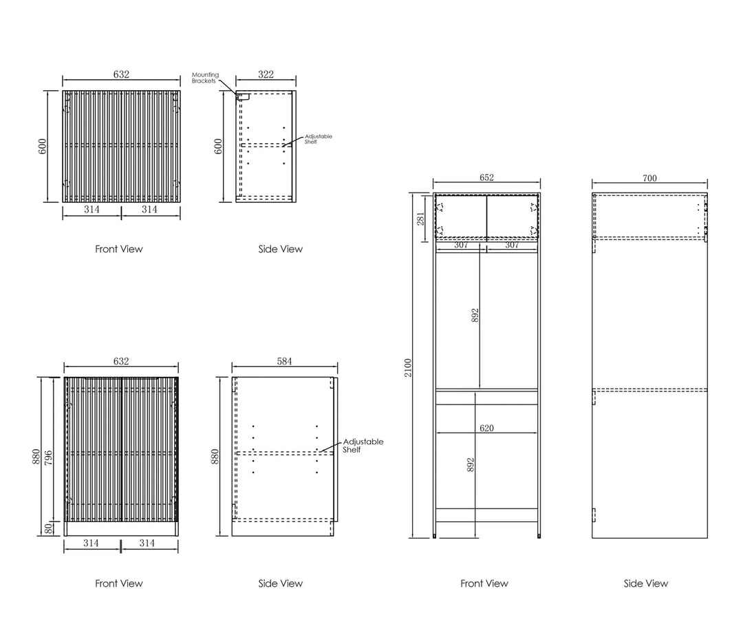 Noosa White Laundry Kit 1960x600x2100 | Premium Laundry Storage Solution