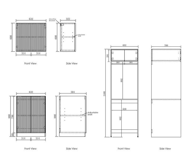 Noosa White Laundry Kit 1960x600x2100 | Premium Laundry Storage Solution