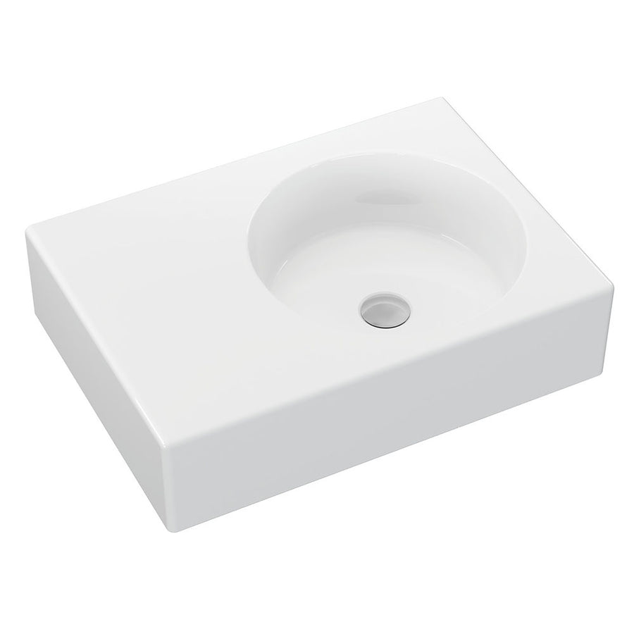 Reba Right Bowl Wall Basin, No Tap Hole – Pilbara Bathroom Warehouse Perth and regional Western Australia