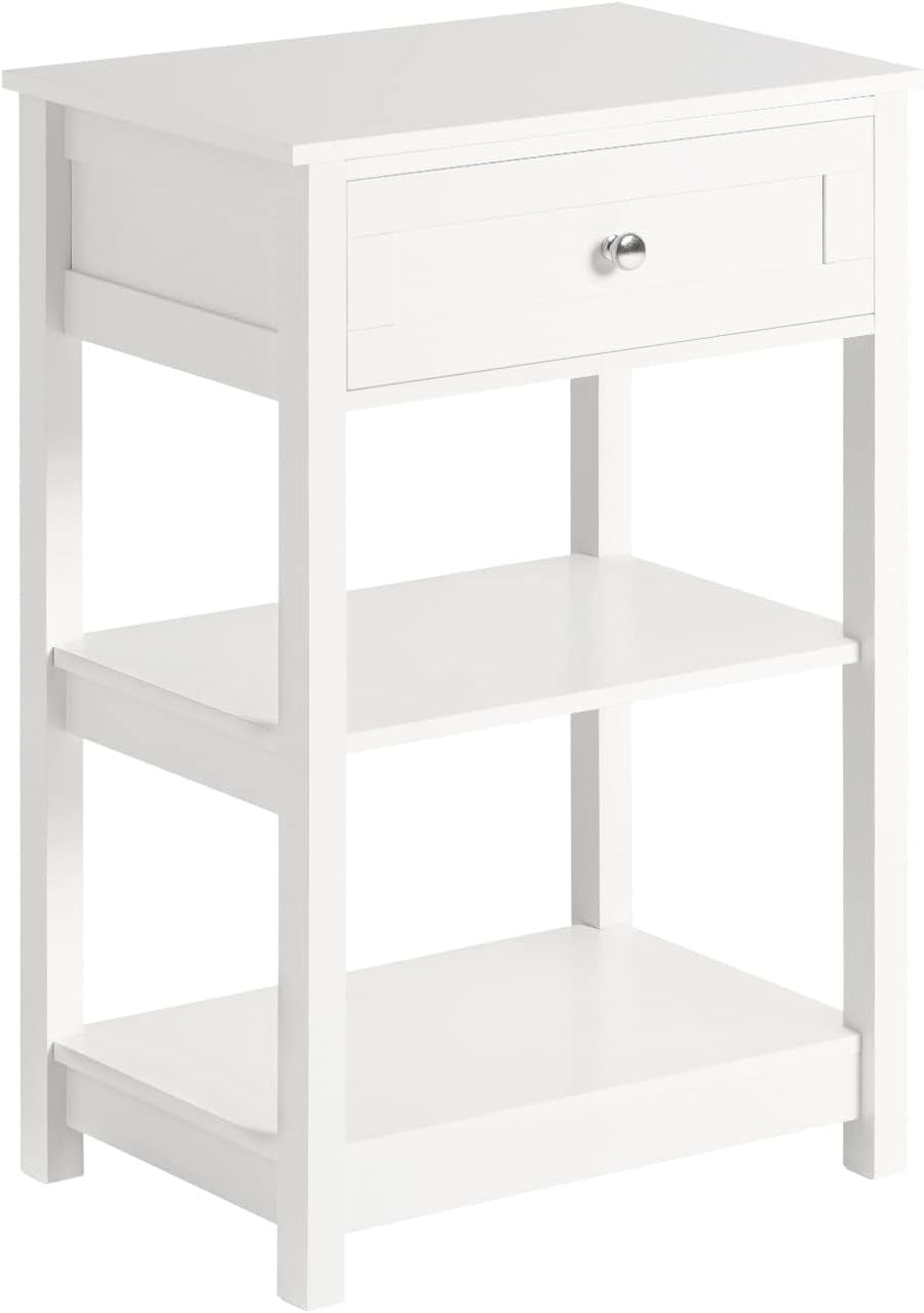 Modern Bedside Table with Drawer and Open Shelves, Sleek Design – Pilbara Bathroom Warehouse Perth and regional Western Australia