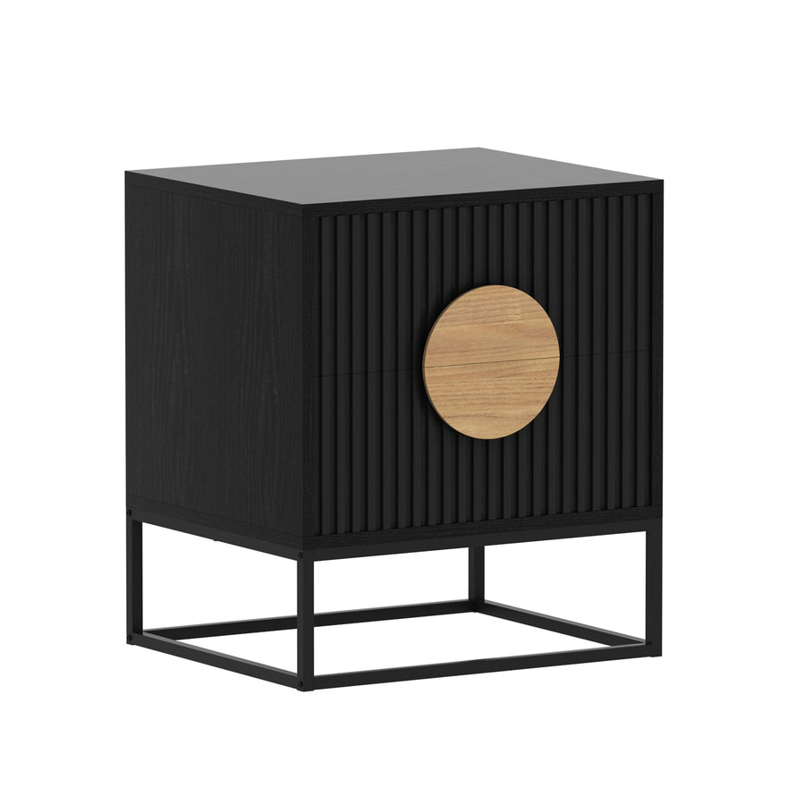 Belmonte Fluted Bedside Table in Black Finish – Pilbara Bathroom Warehouse Perth and regional Western Australia