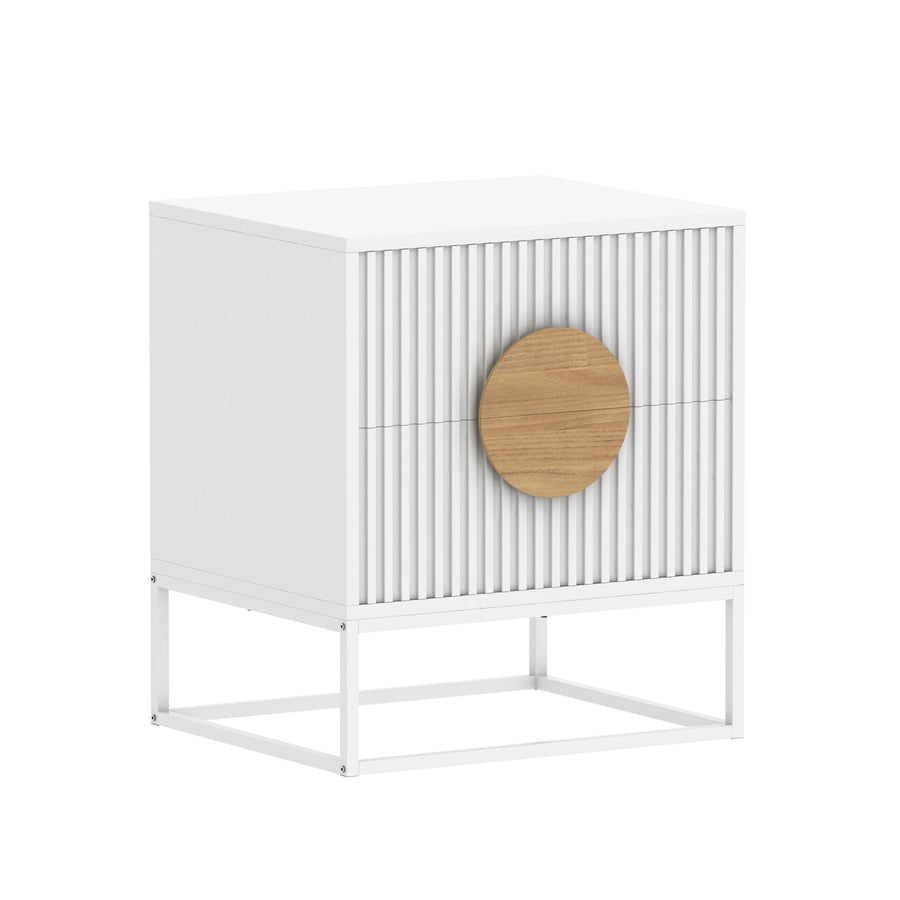 Belmonte Fluted Bedside Table in White Finish – Pilbara Bathroom Warehouse Perth and regional Western Australia
