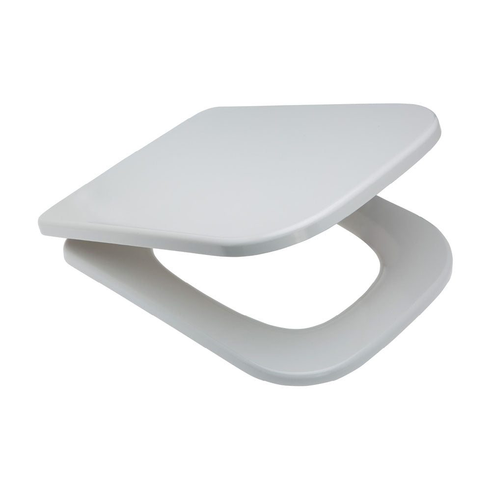 Fienza Metropolitan Toilet Seat in Gloss White with soft close and quick release features, ideal for modern bathrooms and renovations in regional Western Australia and Perth.