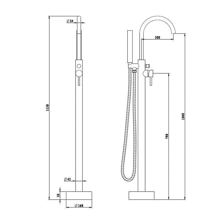 Fiona Freestanding Mixer & Handshower Chrome