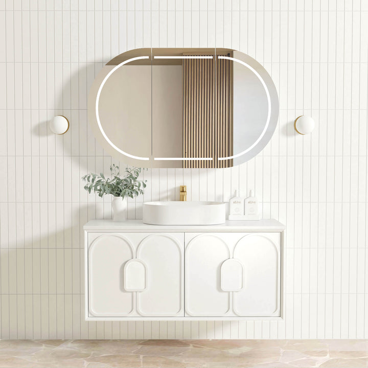 Laguna 1200mm Satin White Wall Hung Cabinet Only