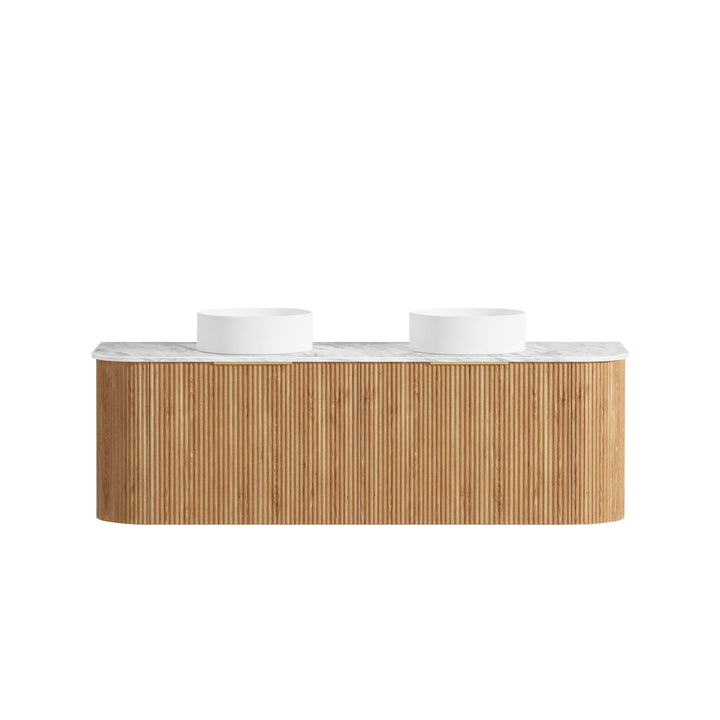 Bondi 1500mm Woodland Oak Fluted Curve Cabinet Only