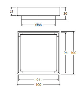 Square Tile 2-in-1 Floor Waste, 88mm Outlet, Gun Metal