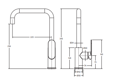 Empire Slim Sink Mixer, Brushed Nickel