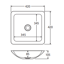 Classique 420 Solid Surface Above Counter Basin, Matte White