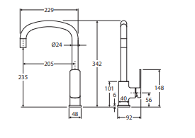 Tono Sink Mixer Gun Metal Lead Free Sus304