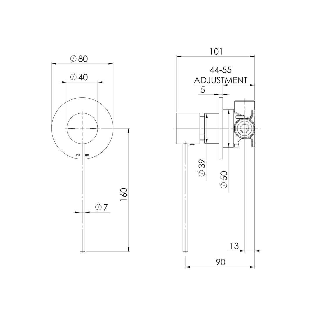 Vivid Slimline SwitchMix Shower / Wall Mixer with Extended Lever