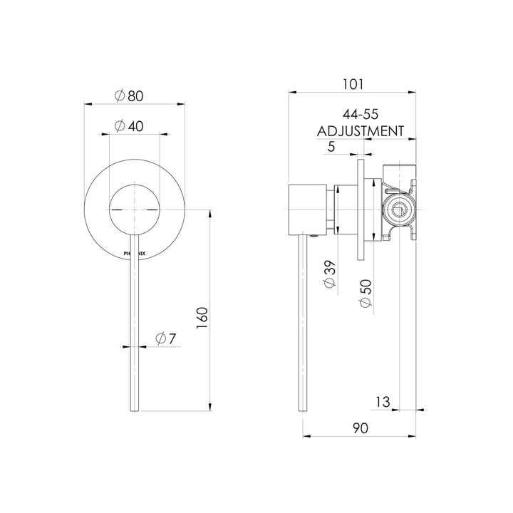 Vivid Slimline SwitchMix Shower / Wall Mixer with Extended Lever