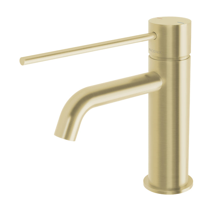 4 Vivid Slimline Basin Mixer Curved Outlet with Extended Lever , Mixers – Pilbara Bathroom Warehouse