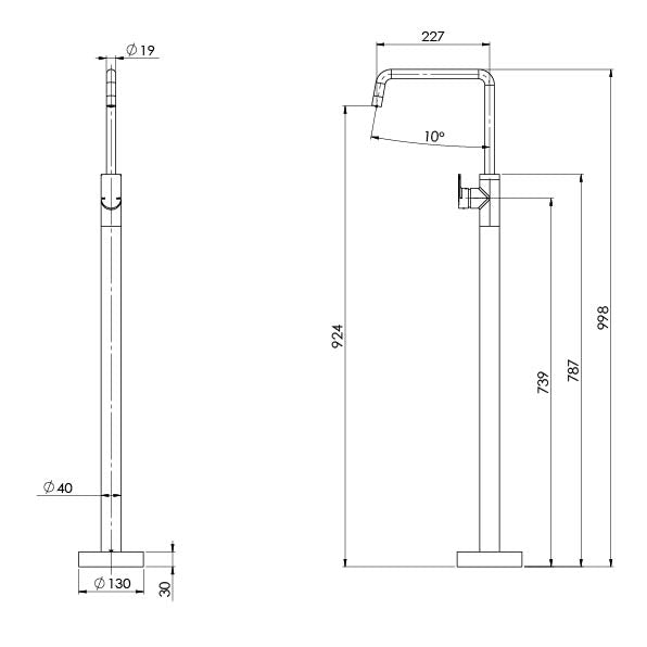 Mekko Floor Mounted Bath Mixer