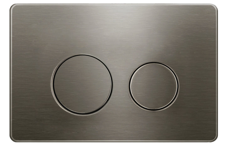 R&T Round Gun Metal Stainless Dual -Flush Push Plate