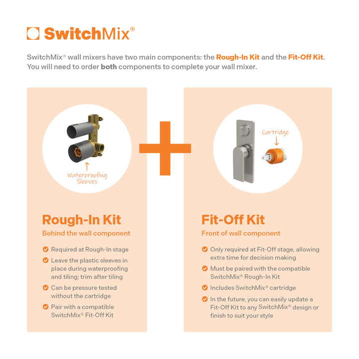 Teel SwitchMix Shower / Bath Diverter Mixer Fit-Off Kit