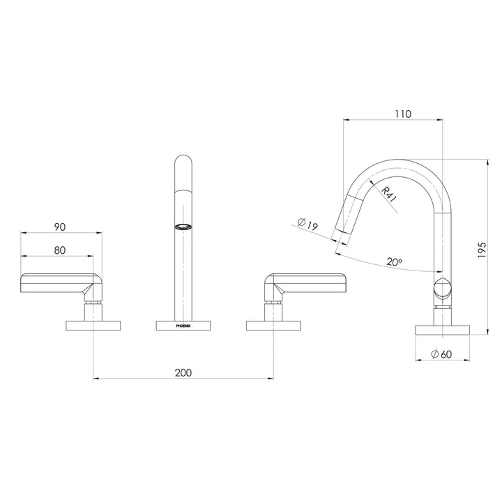 Vivid Slimline Plus Lever Basin Set