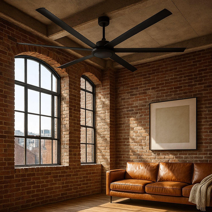 120" Colossus II DC Ceiling Fan in Black, White, Satin Nickel Brilliant Lighting