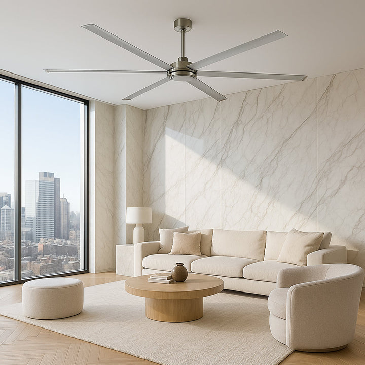 120" Colossus II DC Ceiling Fan in Black, White, Satin Nickel Brilliant Lighting