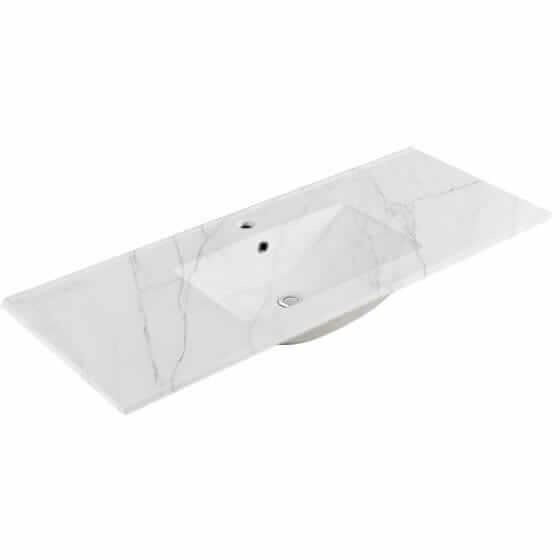 Ella Vanity Top Carrara Ceramic 120cm 1-Taphole