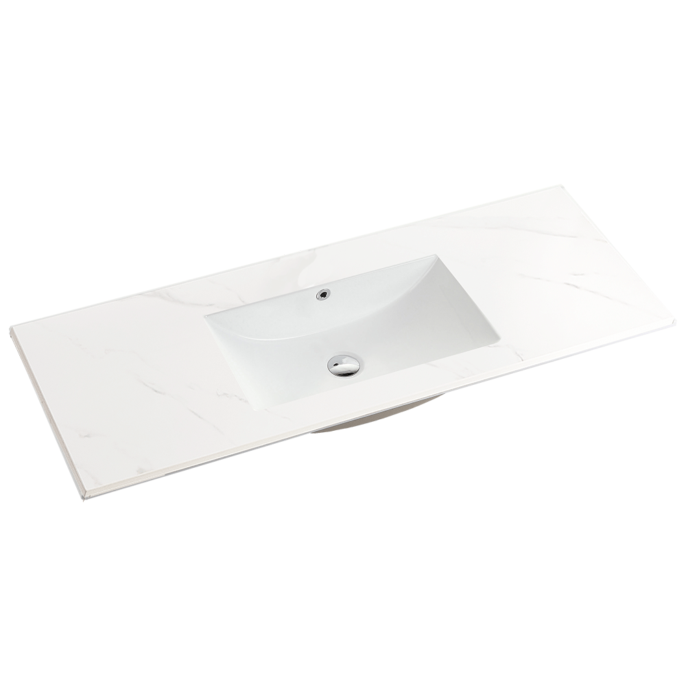 120cm Mountain Snow Sintered Stone Vanity Top