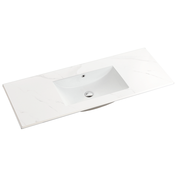 120cm Mountain Snow Sintered Stone Vanity Top