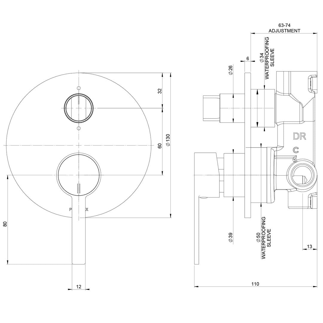 Lexi MKII SwitchMix Shower / Bath Diverter Mixer