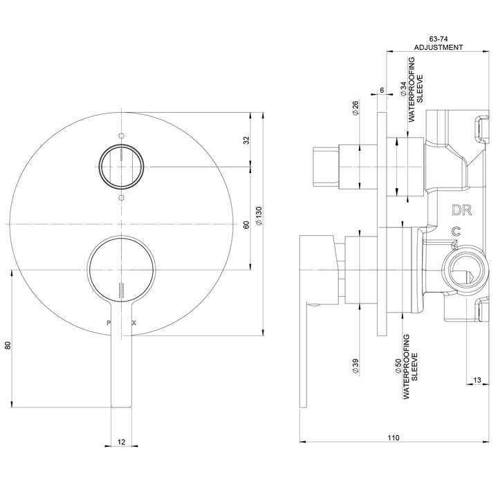 Lexi MKII SwitchMix Shower / Bath Diverter Mixer