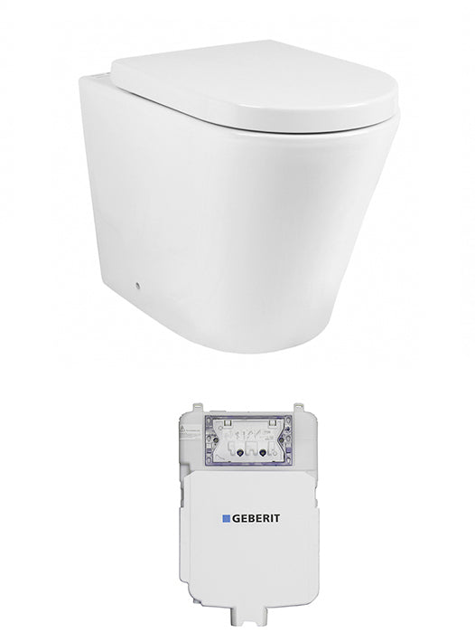 Alzano WF Hurricane Pan With Thick Seat / Geberit Inwall Cistern Set (Push Plate Sold Separately)