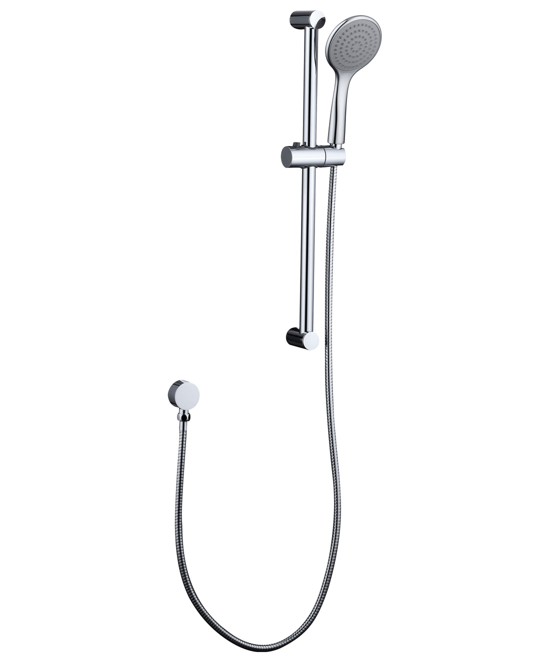 Pavia Chrome Shower Rail with Round Handheld Shower Piece