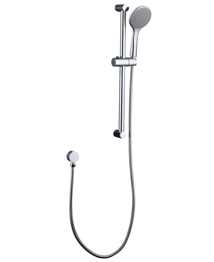 Pavia Chrome Shower Rail with Round Handheld Shower Piece