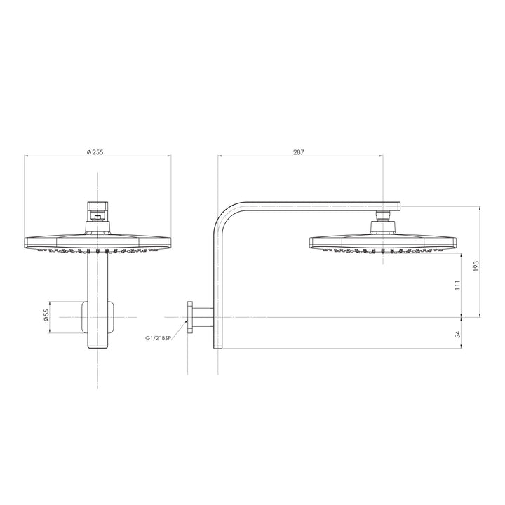 Nuage High-Rise Shower Arm & Rose