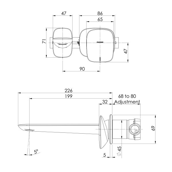 Nuage Shower / Wall Mixer