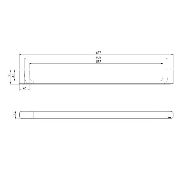 Nuage Single Towel Rail 600mm