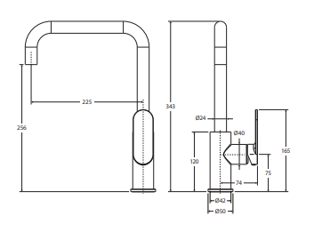 Empire Slim Sink Mixer, Chrome