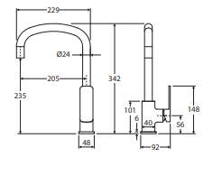 Tono Sink Mixer Brushed Nickel Lead Free Sus304