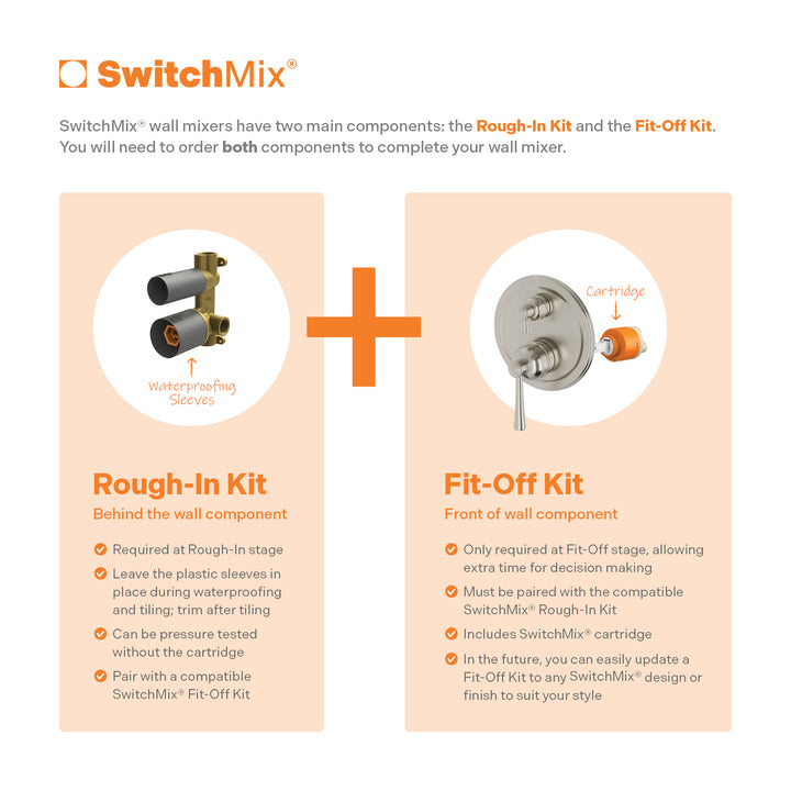 Cromford SwitchMix Shower / Bath Diverter Mixer Fit-Off Kit