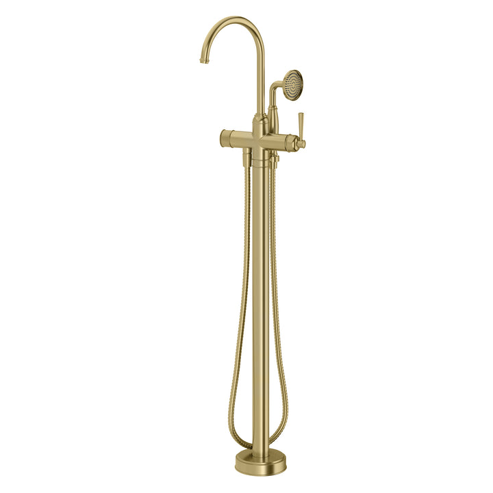 4 Cromford Floor Mounted Bath Mixer with Hand Shower, Mixers – Pilbara Bathroom Warehouse