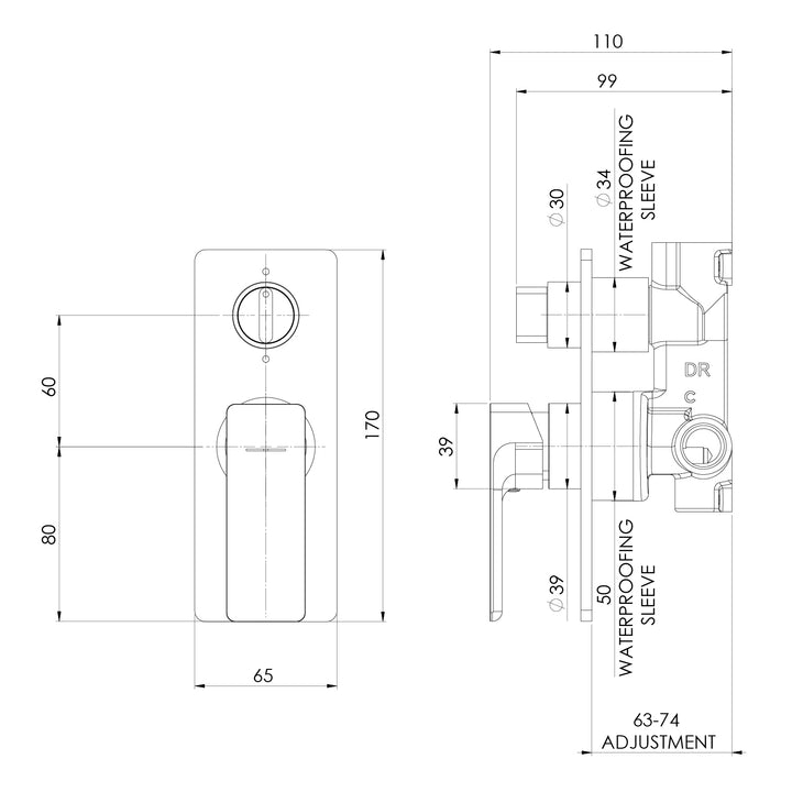 Gloss MKII SwitchMix Shower / Bath Diverter Mixer