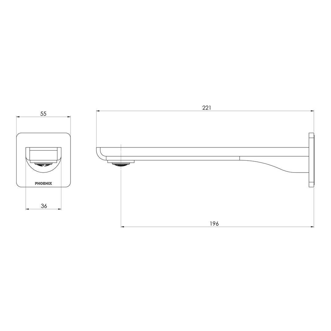 Gloss MKII Wall Basin / Bath Outlet 200mm