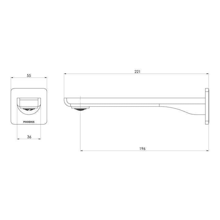 Gloss MKII Wall Basin / Bath Outlet 200mm