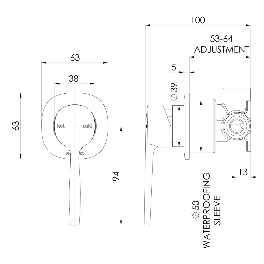 Vask SwitchMix Shower / Wall Mixer