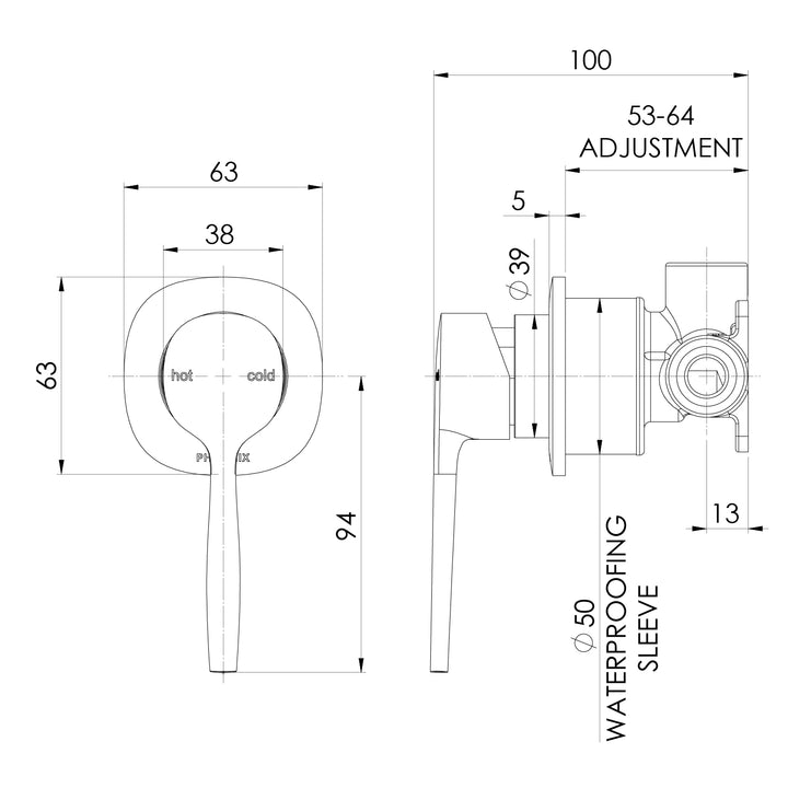 Vask SwitchMix Shower / Wall Mixer